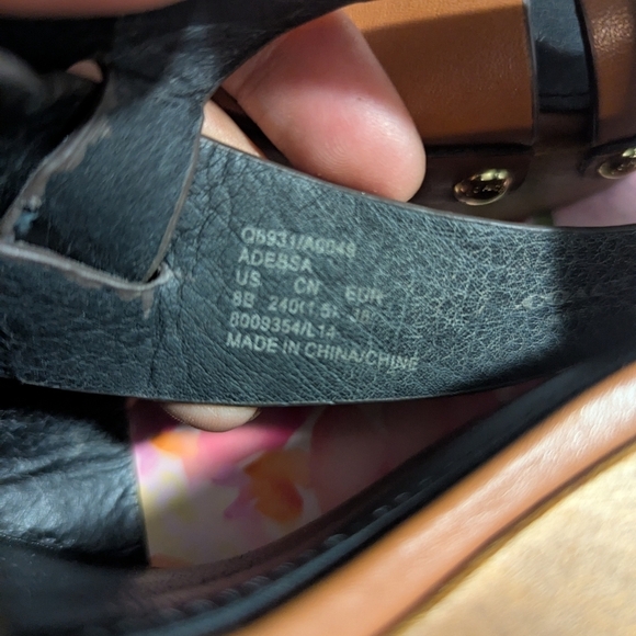 Coach Brown and Gold Heels with Chunky Block Design - Picture 9 of 11